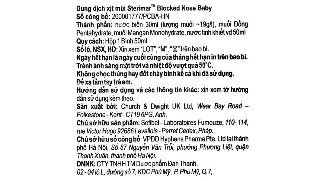 Dung dịch xịt mũi Sterimar Blocked Nose Baby hỗ trợ giảm viêm mũi cho bé chai 50ml - 6