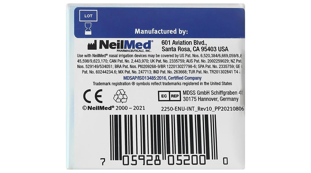 Muối vệ sinh mũi Neilmed Sinus Rinse giảm triệu chứng viêm mũi dị ứng hộp 50 gói - 7