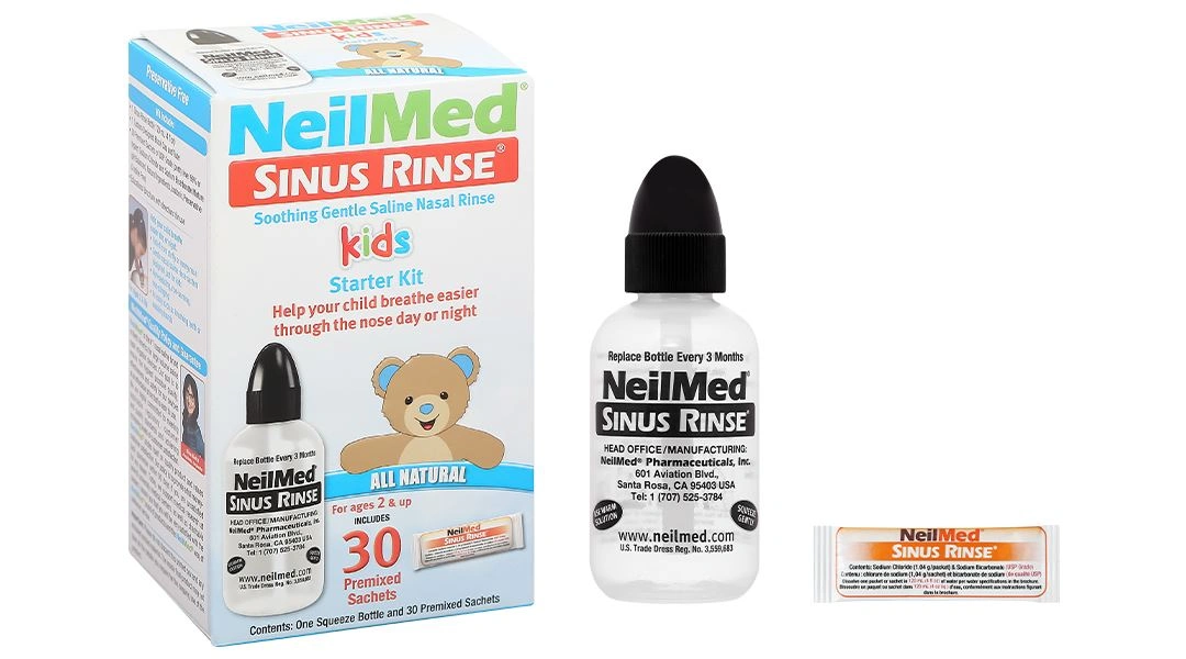 Bộ dụng cụ vệ sinh mũi Neilmed Sinus Rinse cho bé (1 bình 120ml + 30 gói) - 