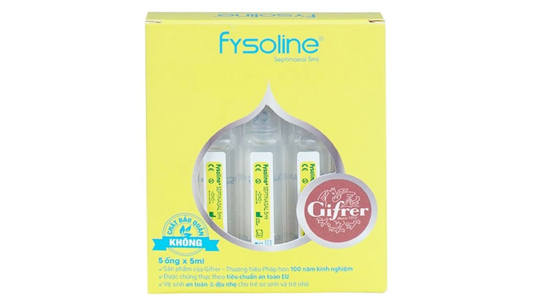 Nước muối sinh lý Fysoline Septinasal vệ sinh mũi cho bé hộp 5 ống x 5ml - 