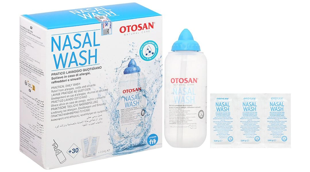 Bộ vệ sinh mũi Otosan Nasal Wash giúp làm sạch niêm mạc (1 bình + 30 gói) - 