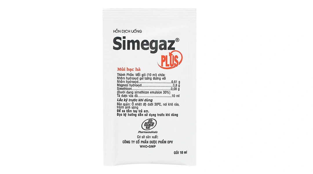 Hỗn dịch uống Simegaz plus trị triệu chứng viêm loét dạ dày - tá tràng (20 gói x 10ml) - 5