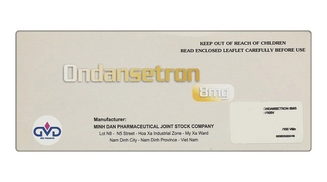 Ondansetron MD Pharco 8mg điều trị buồn nôn và nôn sau phẫu thuật (10 vỉ x 10 viên) - 3