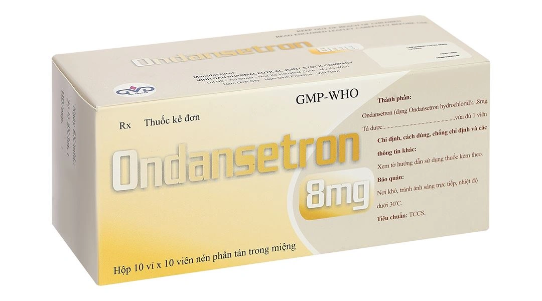 Ondansetron MD Pharco 8mg điều trị buồn nôn và nôn sau phẫu thuật (10 vỉ x 10 viên) - 