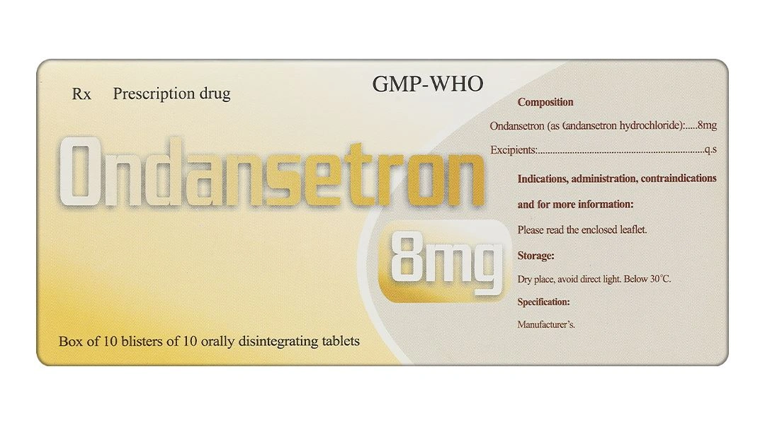 Ondansetron MD Pharco 8mg điều trị buồn nôn và nôn sau phẫu thuật (10 vỉ x 10 viên) - 1