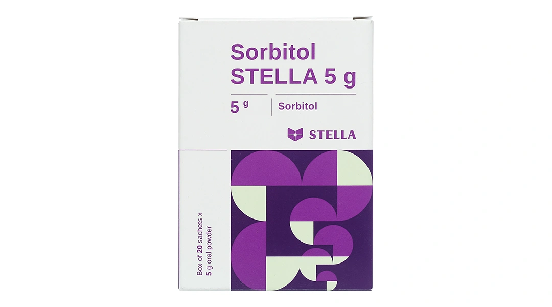 Thuốc bột Sorbitol Stella 5g trị triệu chứng khó tiêu và táo bón (20 gói x 5g) - 1