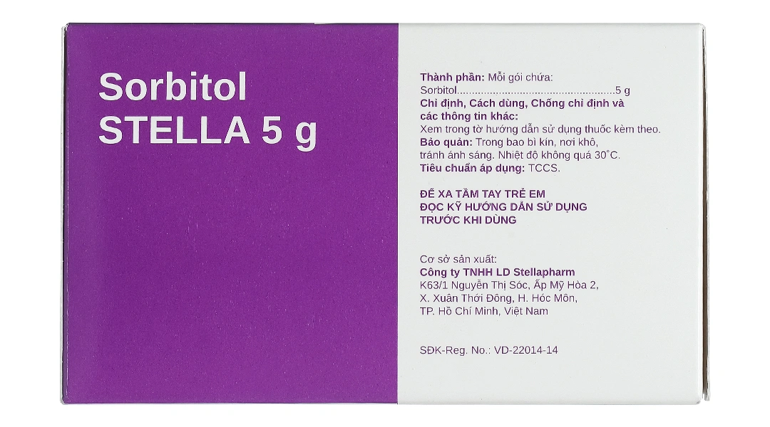 Thuốc bột Sorbitol Stella 5g trị triệu chứng khó tiêu và táo bón (20 gói x 5g) - 2