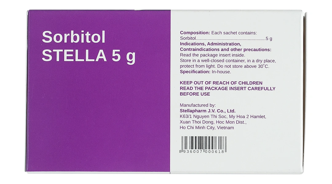 Thuốc bột Sorbitol Stella 5g trị triệu chứng khó tiêu và táo bón (20 gói x 5g) - 3