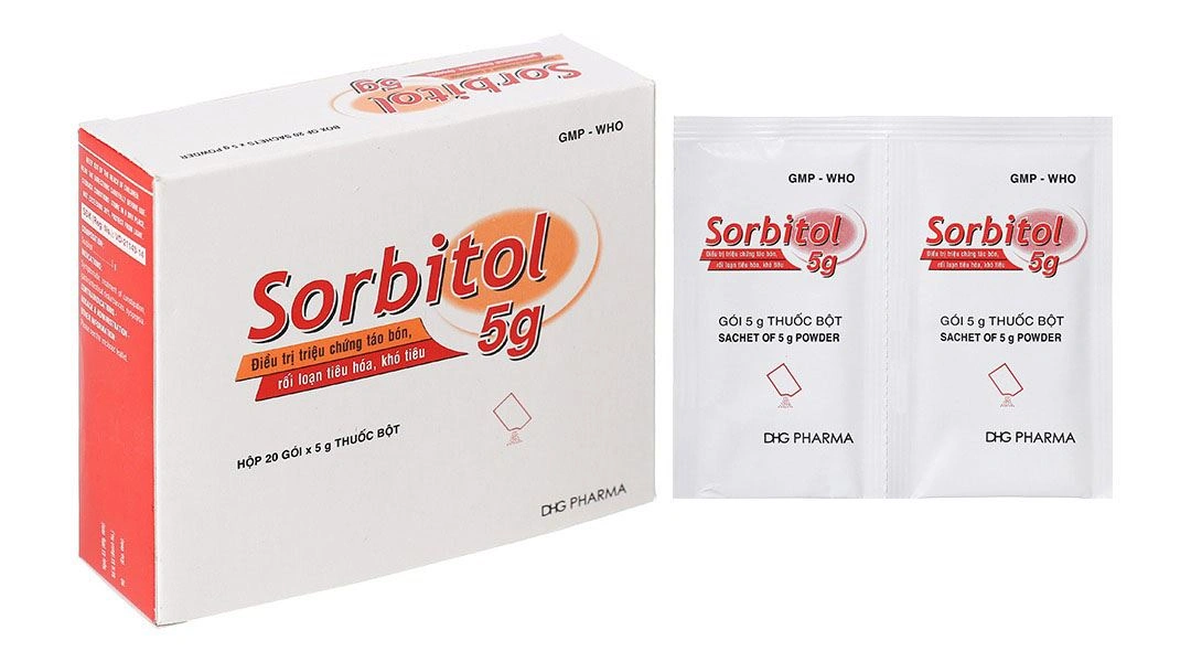 Thuốc bột Sorbitol DHG 5g trị táo bón (20 gói x 5g) - 