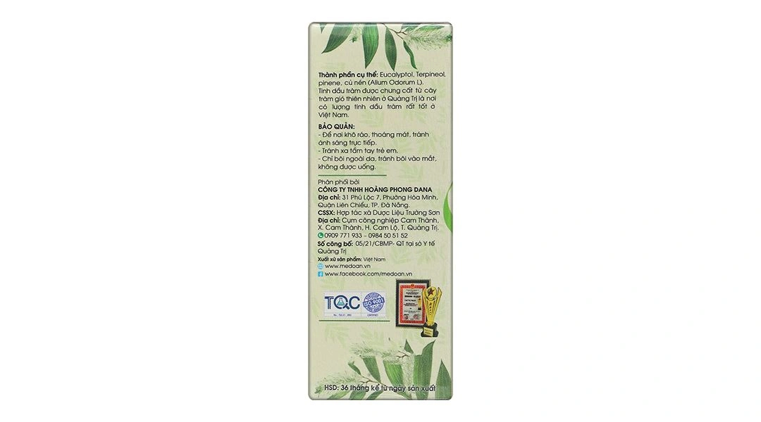 Tinh dầu tràm Ngâm Củ Nén Mệ Đoan giữ ấm cơ thể chai 50ml - 2