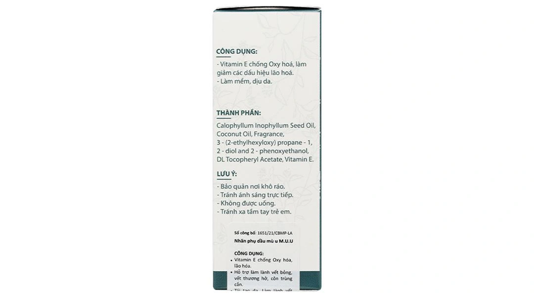 Dầu mù u M.U.U hỗ trợ làm lành vết bỏng, vết thương hở chai 30ml - 13