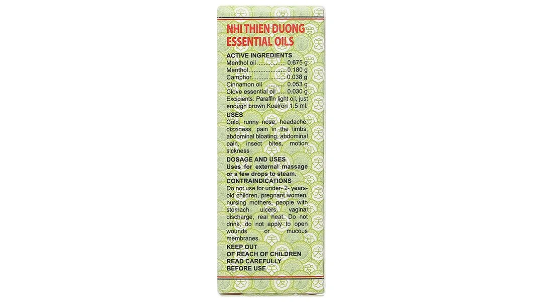 Dầu Nhị Thiên Đường hỗ trợ trị cảm mạo, phong hàn, sổ mũi chai 1.5ml - 1
