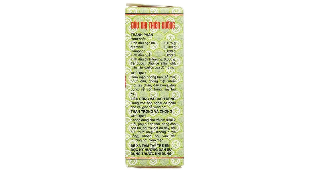 Dầu Nhị Thiên Đường hỗ trợ trị cảm mạo, phong hàn, sổ mũi chai 1.5ml - 3