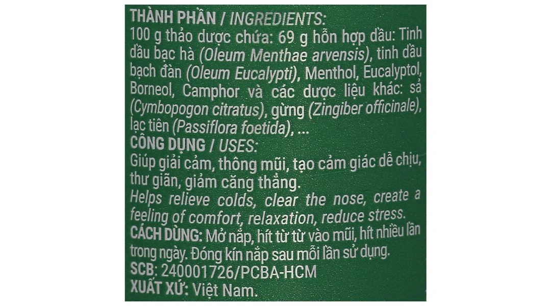 Hũ hít dược liệu OPC giúp thông mũi, giải cảm 5g - 7