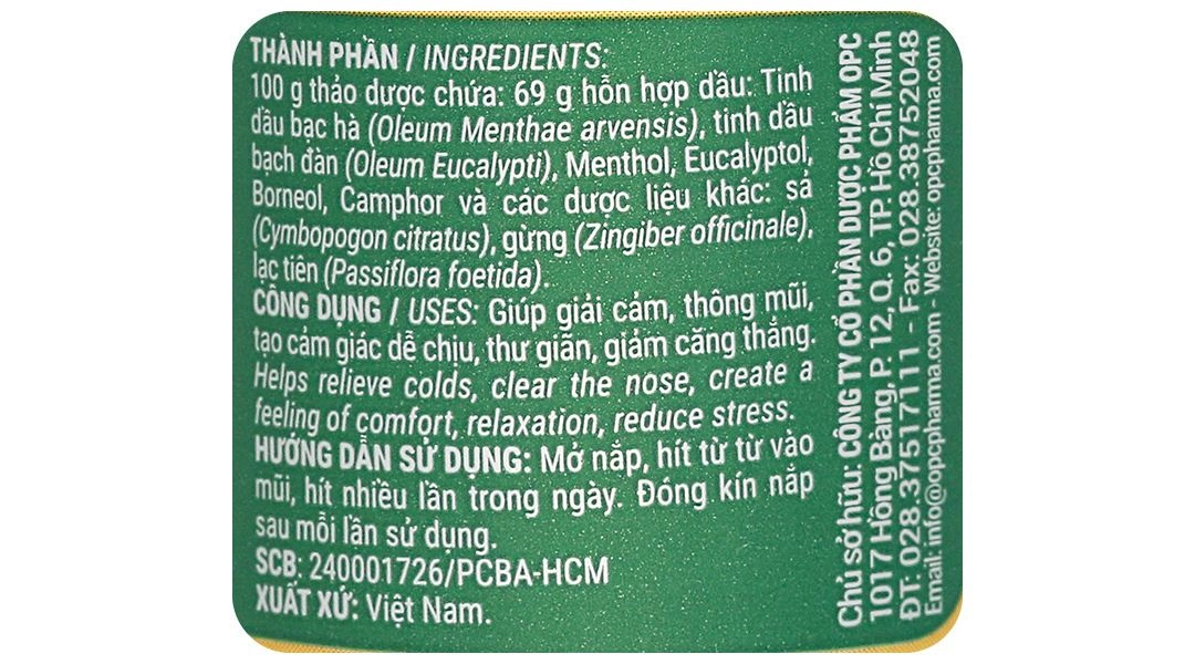 Hũ hít dược liệu OPC giúp thông mũi, giải cảm 5g - 13