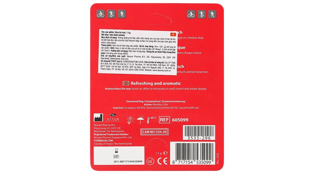 Ống hít Starbalm giúp thông mũi ống 1.1g - 2