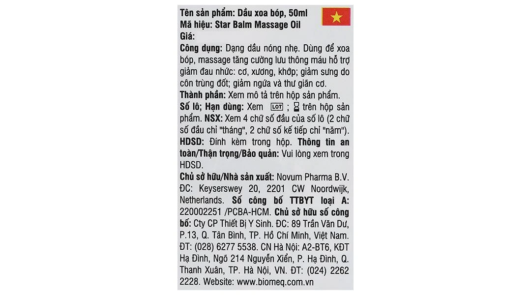 Dầu nóng Starbalm Massage Oil tăng cường lưu thông máu, hỗ trợ giảm đau nhức chai 50ml - 8