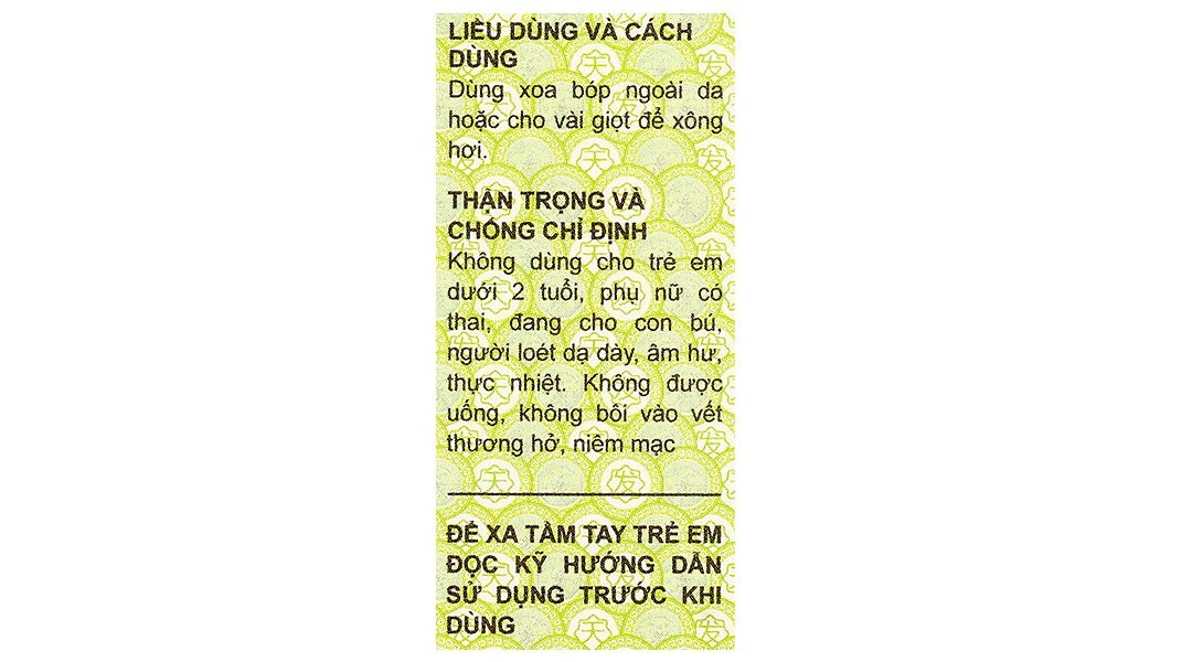 Dầu Sâm Nhị Thiên Đường hỗ trợ điều trị cảm mạo, phong hàn, sổ mũi chai 10ml - 8