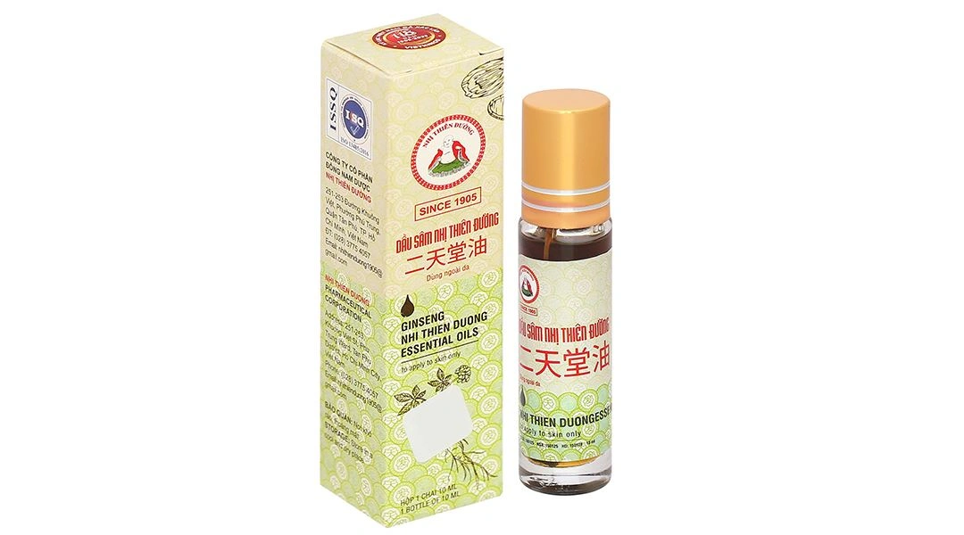 Dầu Sâm Nhị Thiên Đường hỗ trợ điều trị cảm mạo, phong hàn, sổ mũi chai 10ml - 