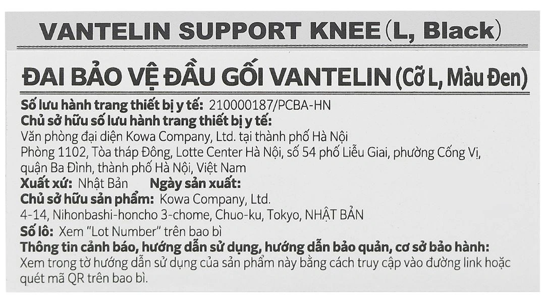 Đai bảo vệ đầu gối Vantelin Knee Support size M - 26