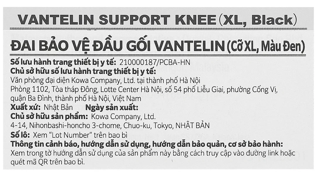 Đai bảo vệ đầu gối Vantelin Knee Support size M - 45