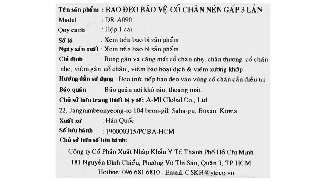 Bao đeo mắt cá chân Dr. Med DR-A090 size S - 36