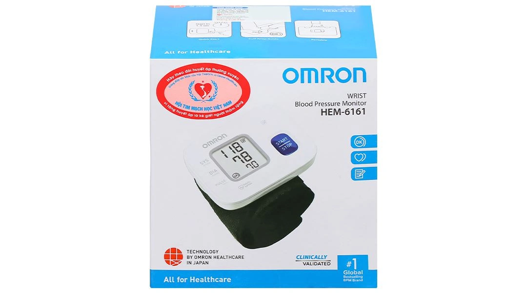 Máy đo huyết áp cổ tay Omron Hem-6161 - 9