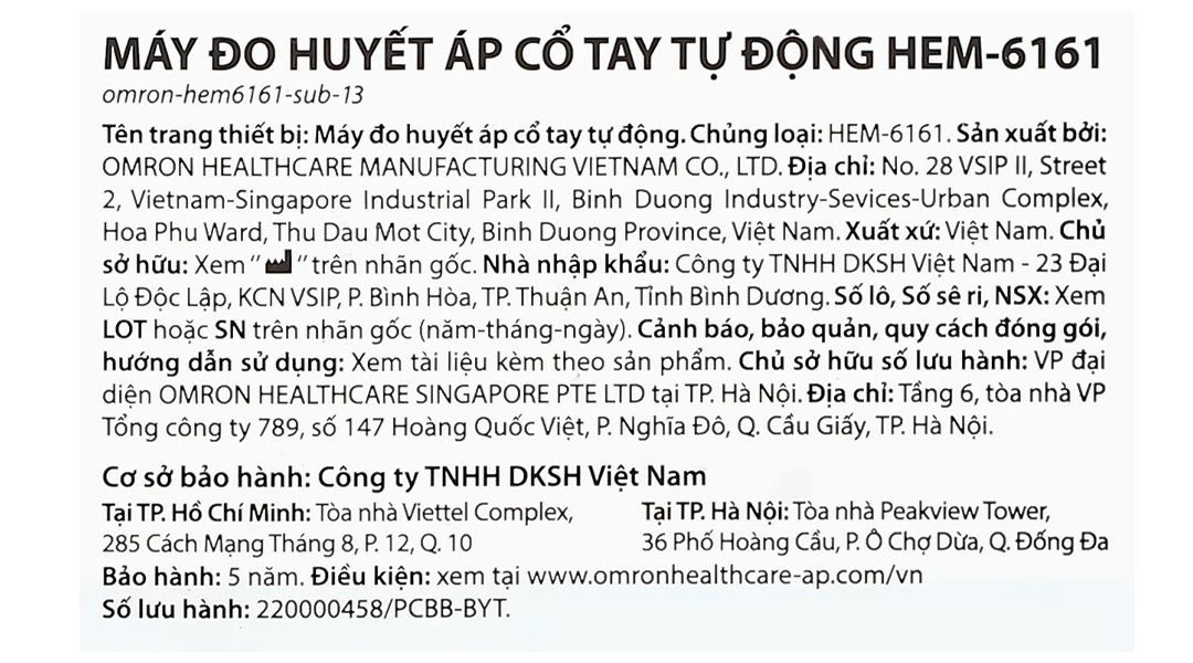 Máy đo huyết áp cổ tay Omron Hem-6161 - 10