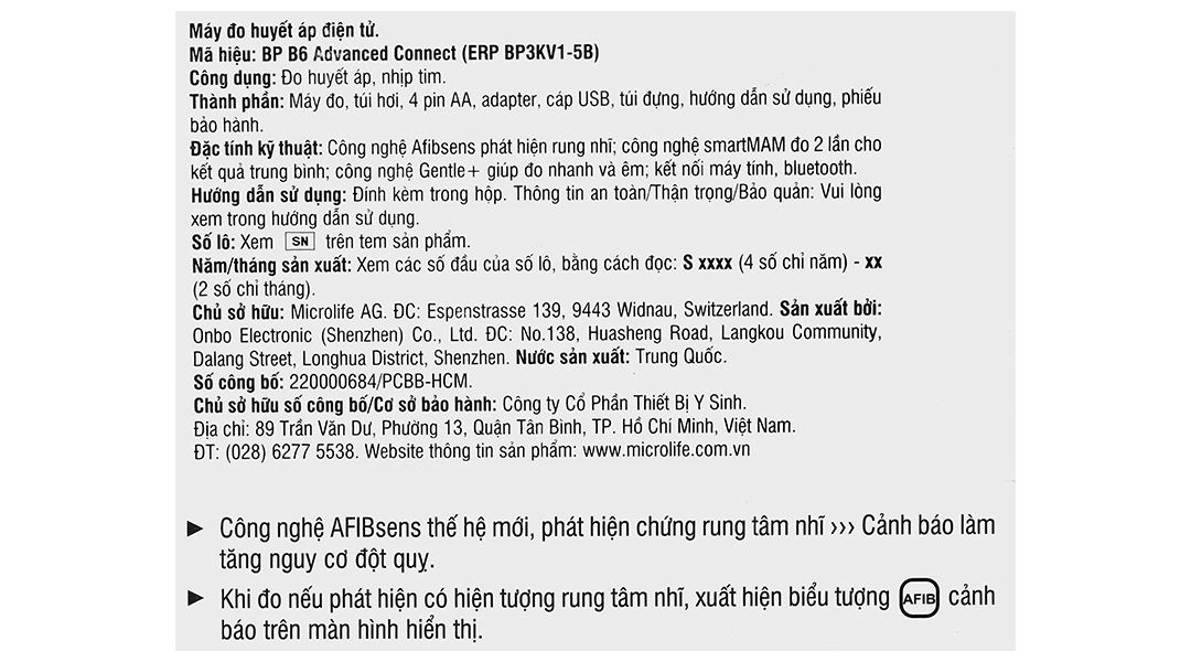 Máy đo huyết áp bắp tay Microlife B6 Advanced Connect - 14