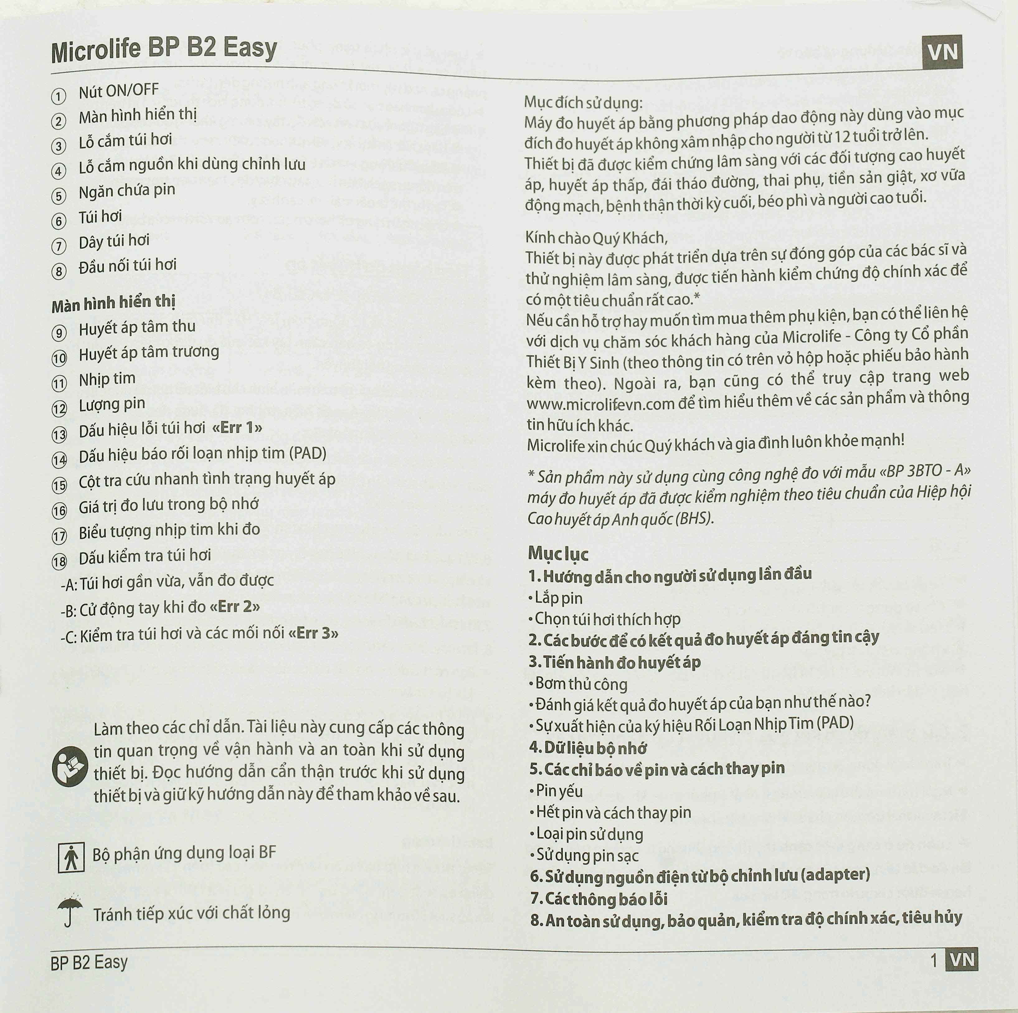Máy đo huyết áp bắp tay Microlife B2 Easy - 17