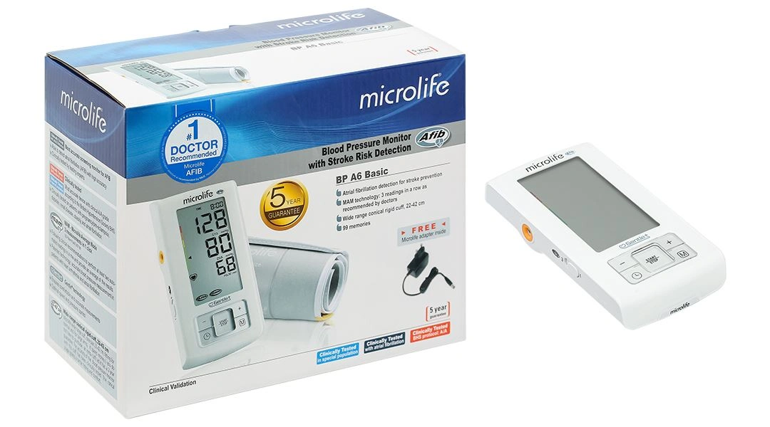 Máy đo huyết áp bắp tay Microlife A6 Basic - 1