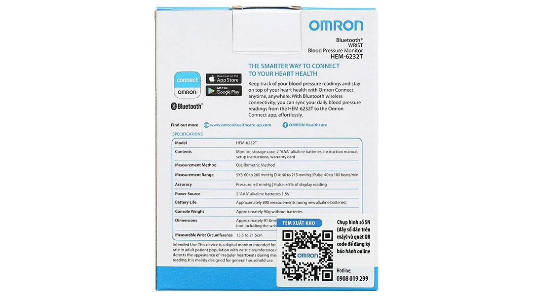 Máy đo huyết áp cổ tay Omron HEM-6232T - 9