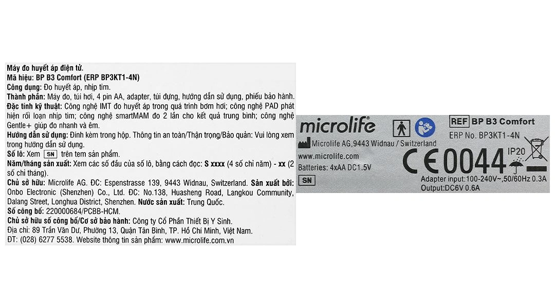 Máy đo huyết áp bắp tay Microlife B3 Comfort - 14