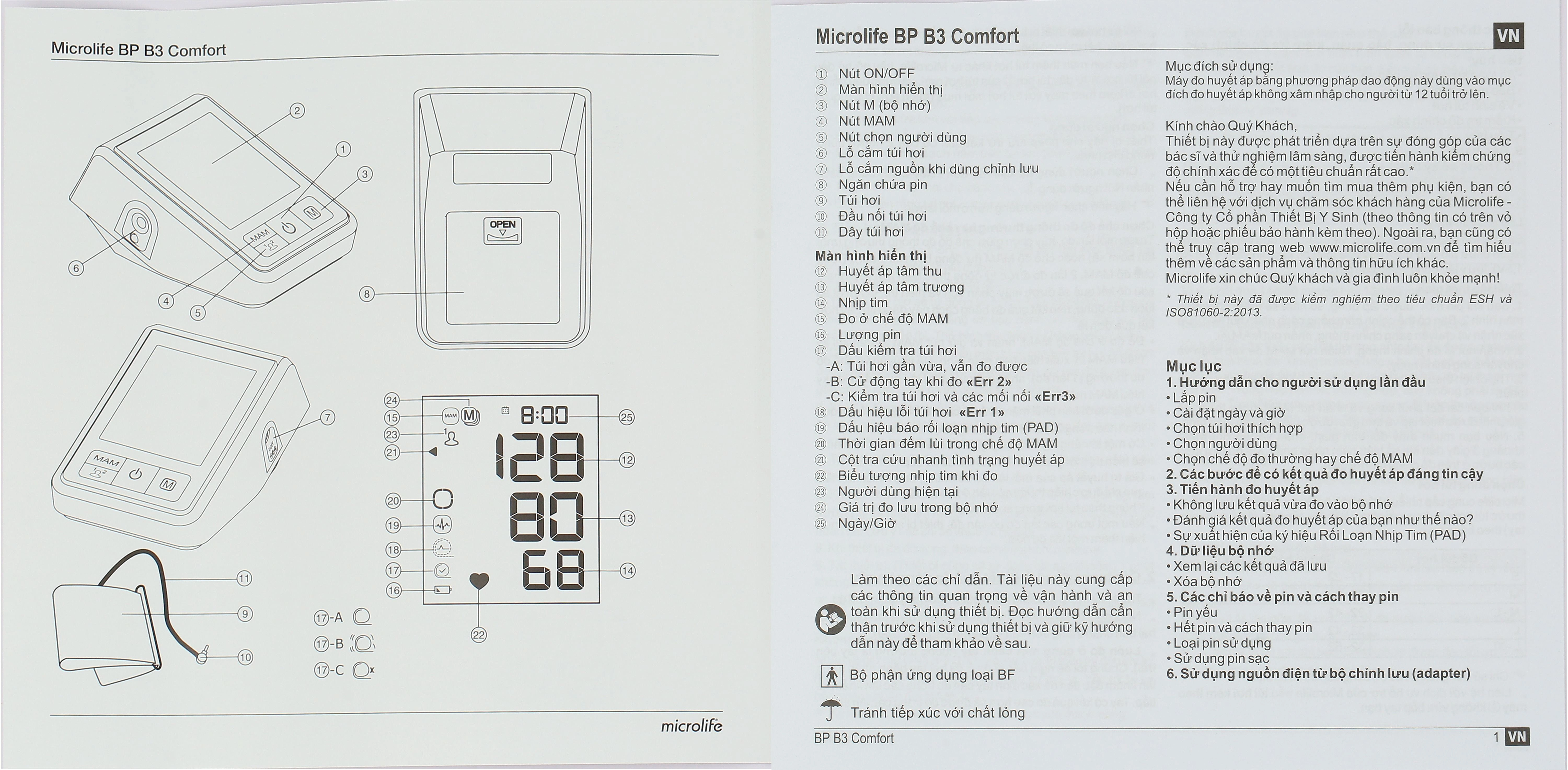 Máy đo huyết áp bắp tay Microlife B3 Comfort - 15
