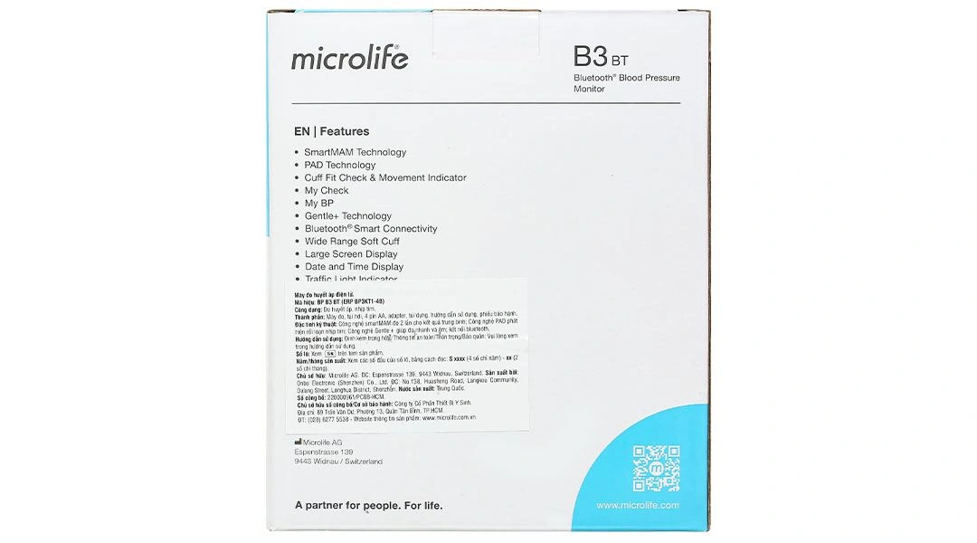 Máy đo huyết áp bắp tay Microlife B3 BT - 9
