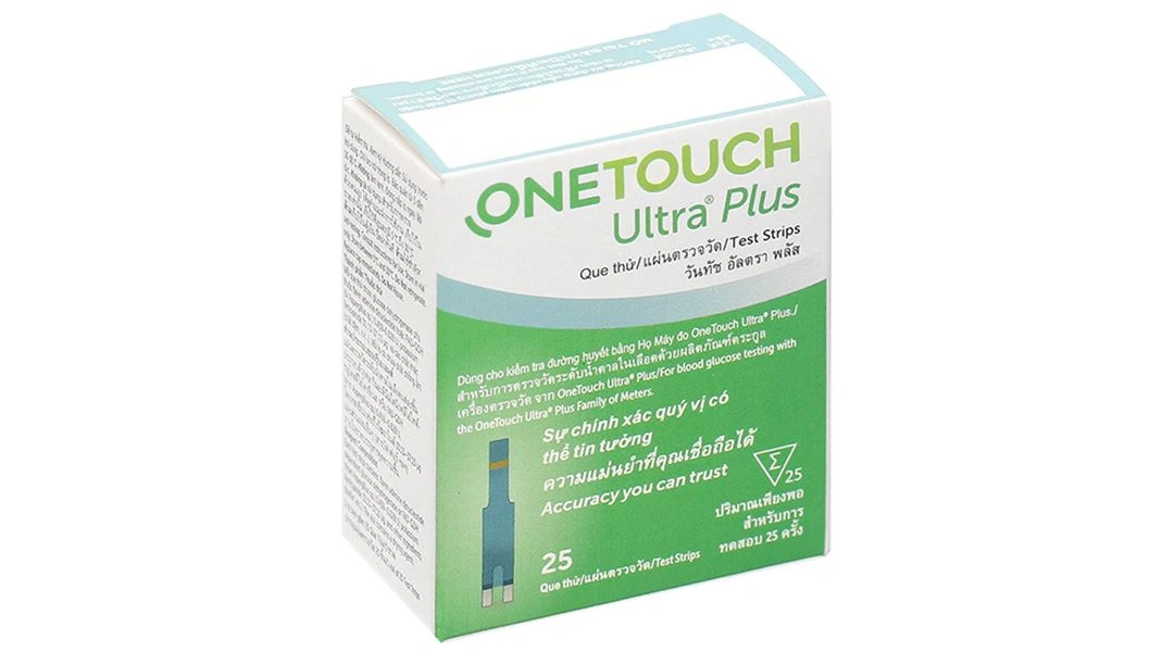 Que thử đường huyết Onetouch Ultra Plus hộp 25 que - 