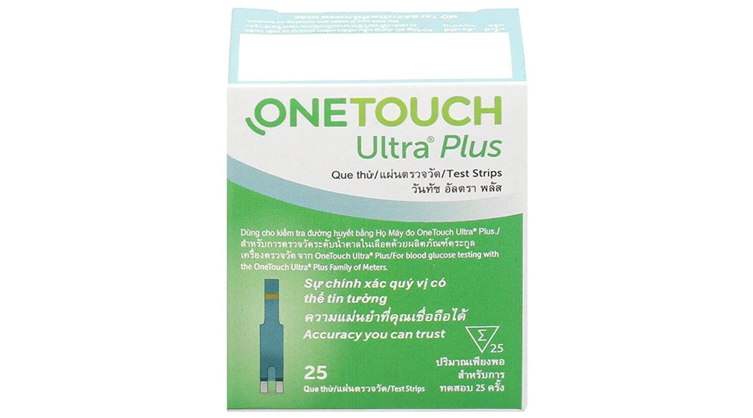 Que thử đường huyết Onetouch Ultra Plus hộp 25 que - 1