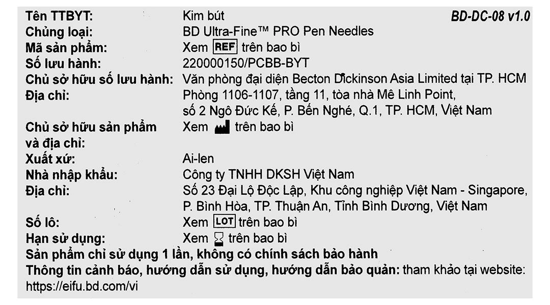 Đầu kim tiêm BD Ultra-Fine Pro 32G - 9