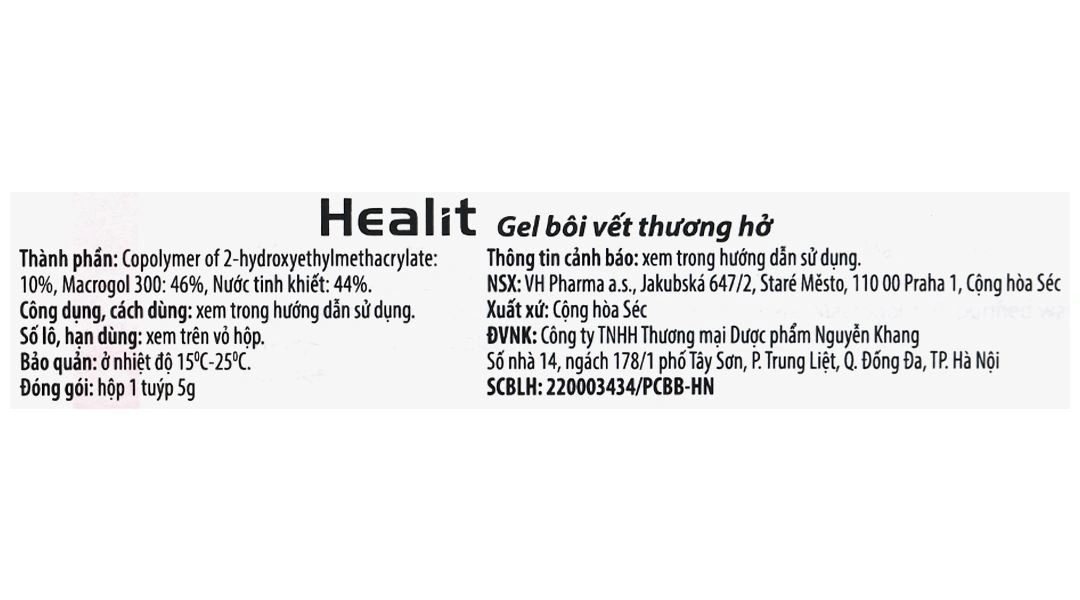 Gel bôi Healit hỗ trợ điều trị, làm sạch vết thương hở (1 tuýp x 5g) - 6