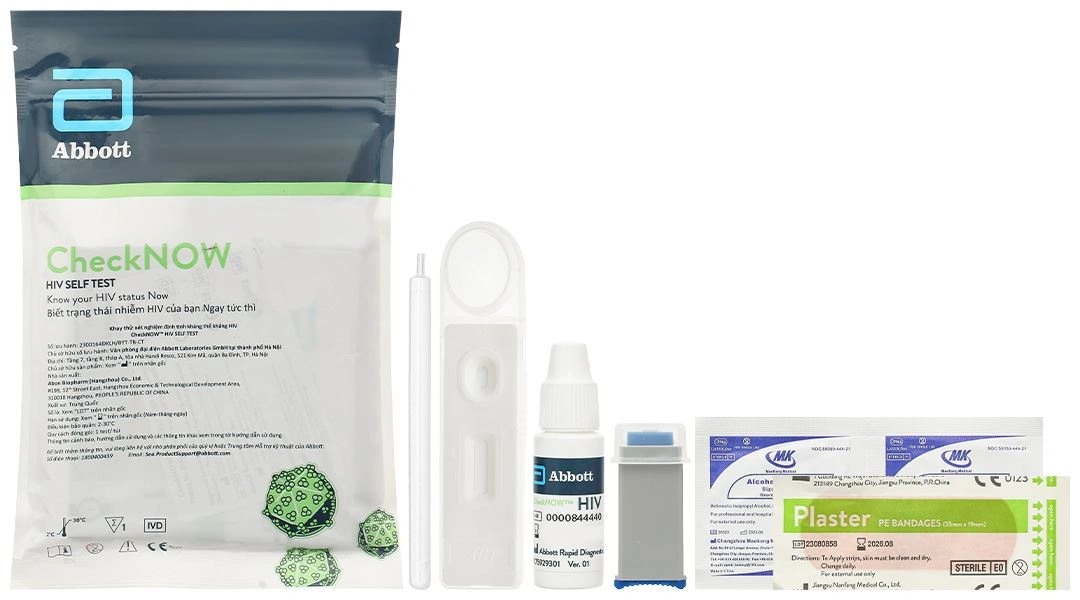 Bộ xét nghiệm HIV Abbott CheckNOW túi 1 bộ - 