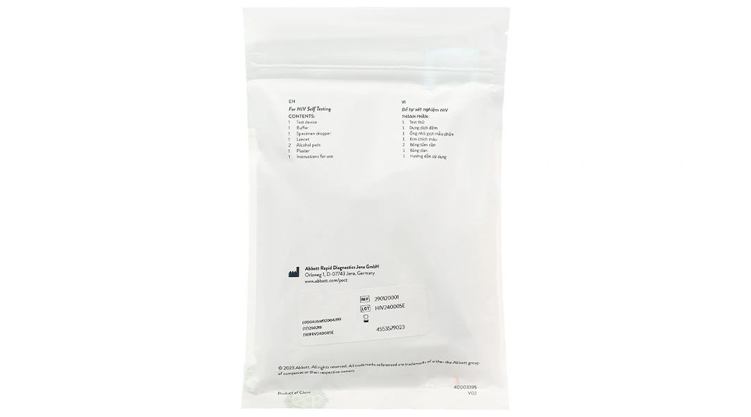 Bộ xét nghiệm HIV Abbott CheckNOW túi 1 bộ - 2