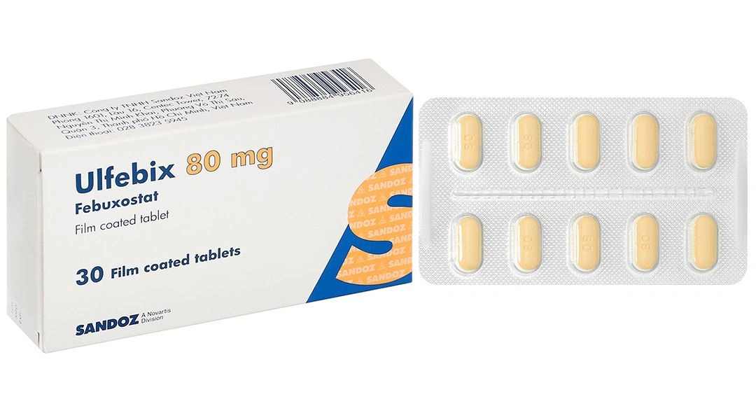 Ulfebix 80mg điều trị tăng acid uric máu (3 vỉ x 10 viên) - 