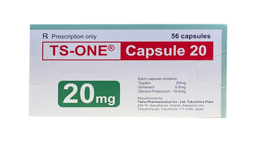 Ts-one Capsule 20 kết hợp điều trị ung thư dạ dày tiến triển (4 vỉ x 14 viên) - 