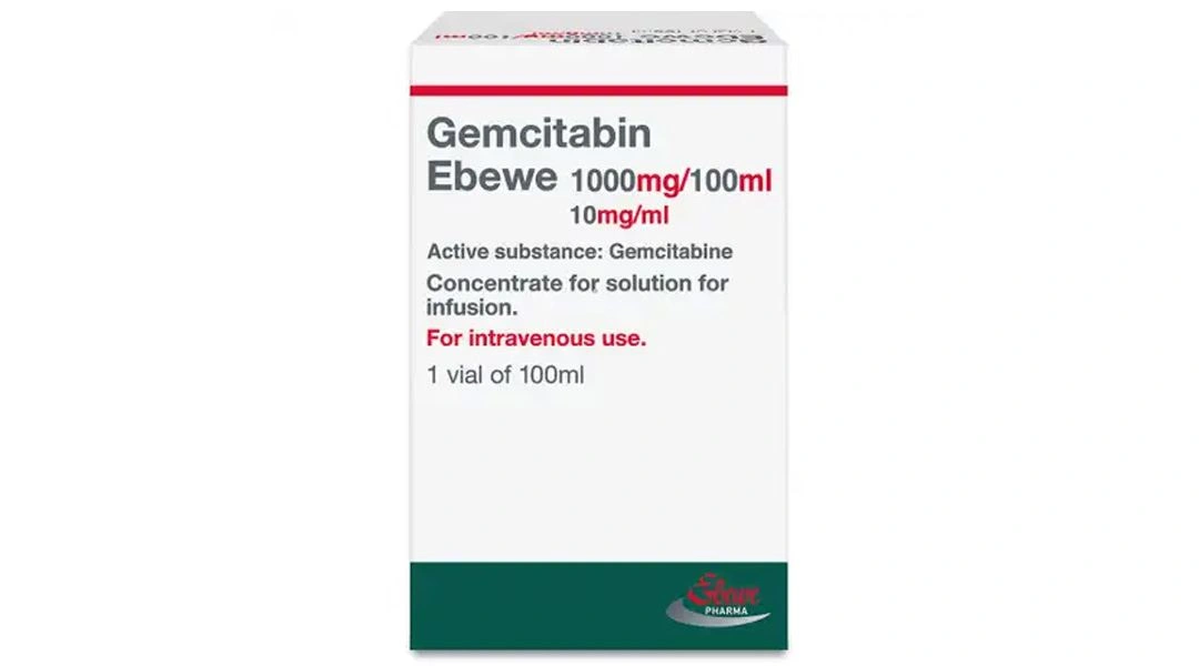 Gemcitabin ebewe 1000mg/100ml điều trị ung thư phổi, ung thư tụy chai 100ml - 