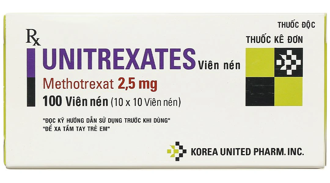 Unitrexates 2.5mg điều trị các bệnh ung thư, viêm khớp dạng thấp (10 vỉ x 10 viên) - 1