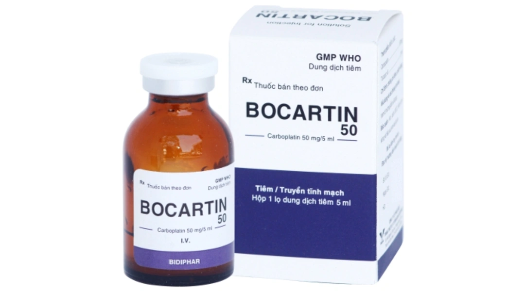 Dung dịch tiêm Bocartin 50mg/5ml điều trị ung thư buồng trứng, ung thư phổi chai 15ml - 