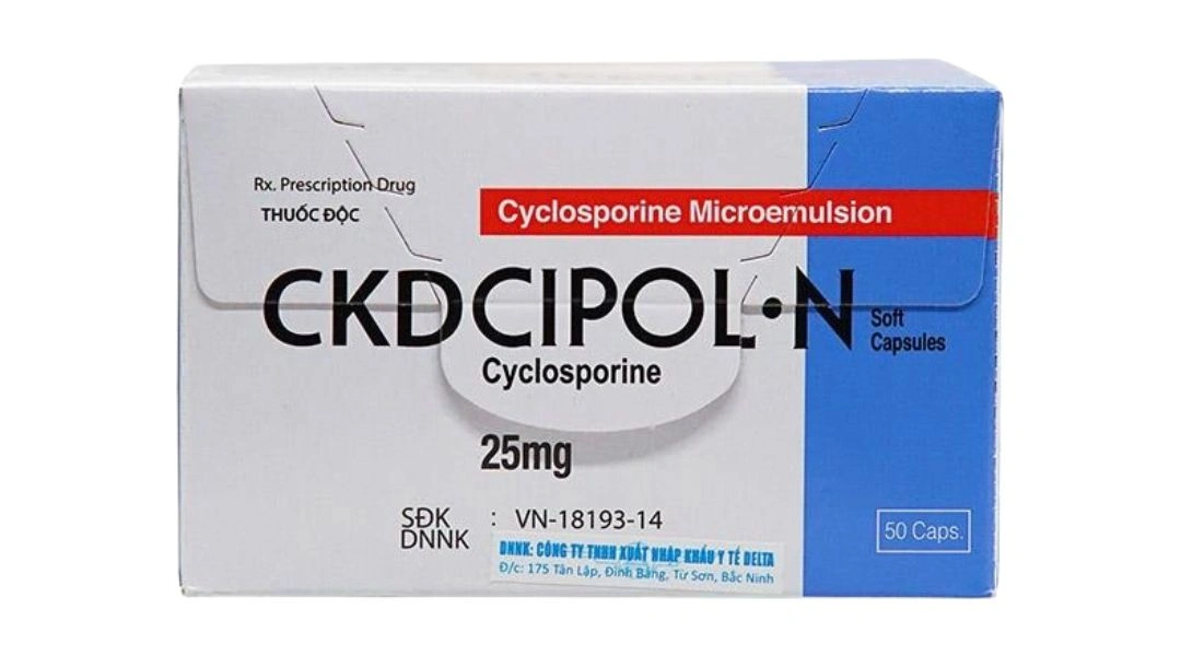 Ckdcipol-N 25mg ngăn ngừa thải bỏ mảnh ghép trong ghép tạng (10 vỉ x 5 viên) - 