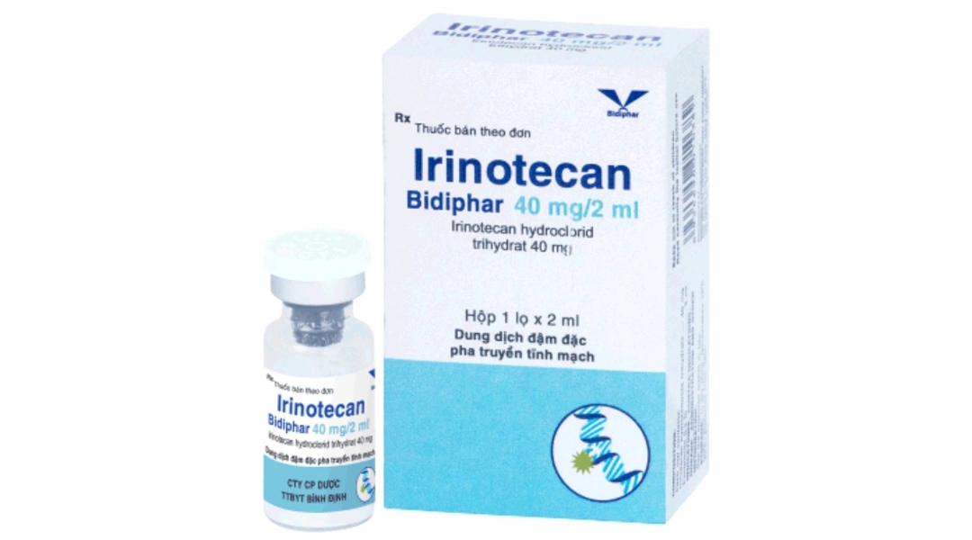 Dung dịch tiêm Irinotecan Bidiphar 40mg/2ml điều trị ung thư ruột chai 2ml - 