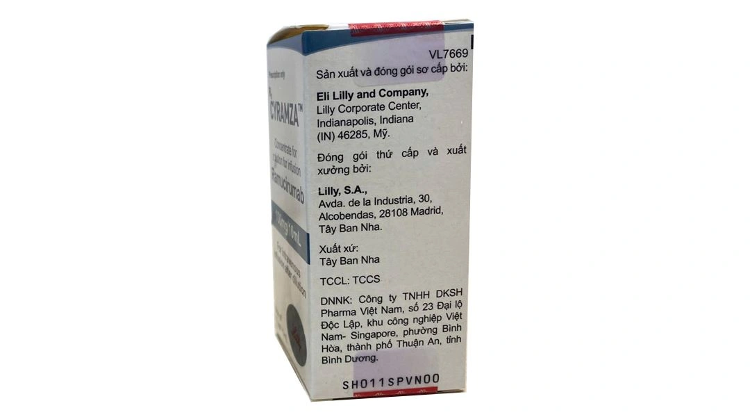 Dung dịch pha tiêm Cyramza 100mg/10ml điều trị ung thư dạ dày chai 10ml - 3
