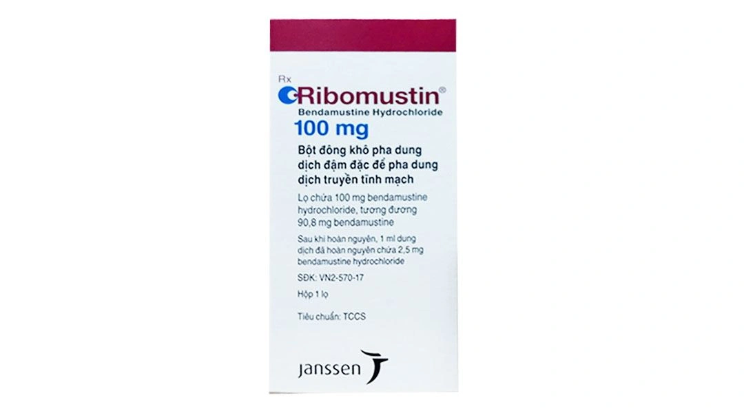 Bột pha tiêm Ribomustin 100mg điều trị bệnh bạch cầu lympho mạn hộp 1 lọ 100mg - 